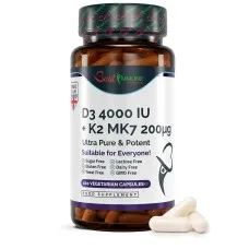 Natürliches Vitamin D3 4000IU K2 MK7 200mcg – 100 Kapseln in Pharmaqualität Natürliches Vitamin D3 4000IU K2 MK7 200mcg – 100 Kapseln in Pharmaqualität