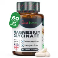 Natural Magnesium Glycinate 1000mg per Serving Premium Quality Ideal Strength 120 Vegan Capsules Highest Bioavailability